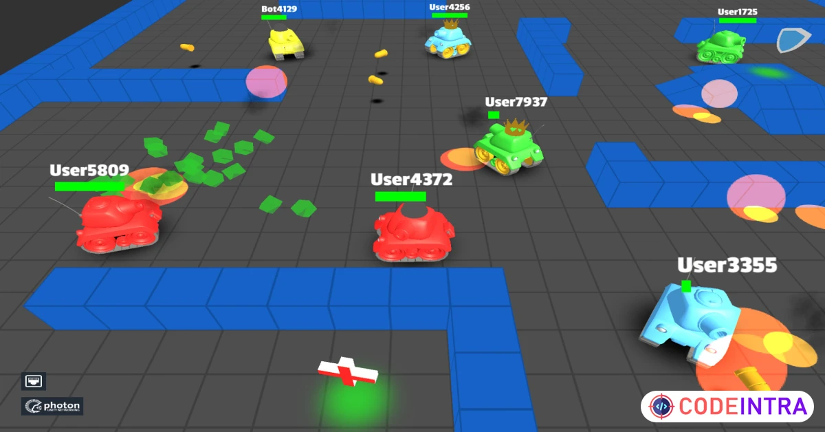 Product featured image Tanks Multiplayer (Netcode, Photon) | Tutorials | Unity Assets - Codeintra