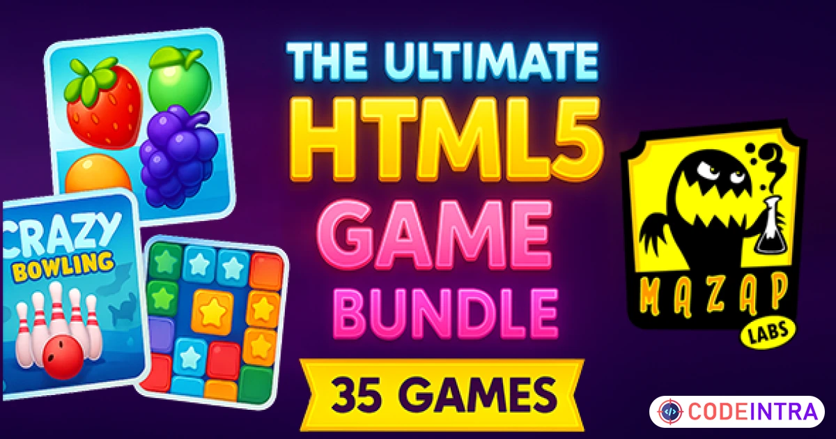 Product featured image The Ultimate HTML5 Game Bundle (35 Premium Games | Construct 3) - Codeintra