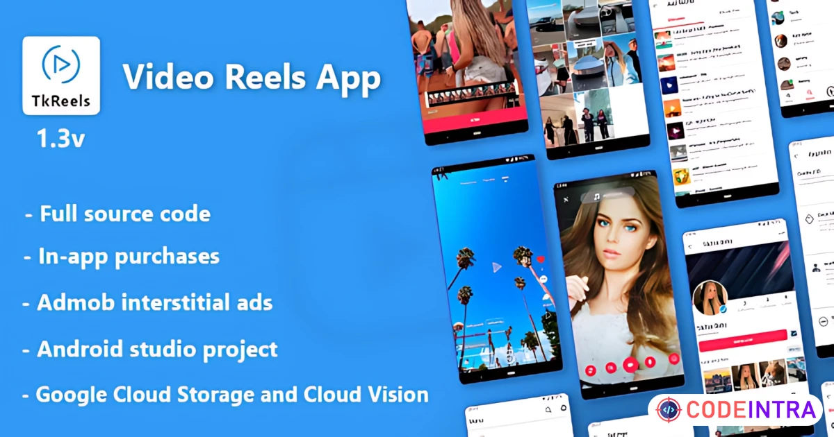 Product featured image TkReels - Video Reels App Android - Codeintra