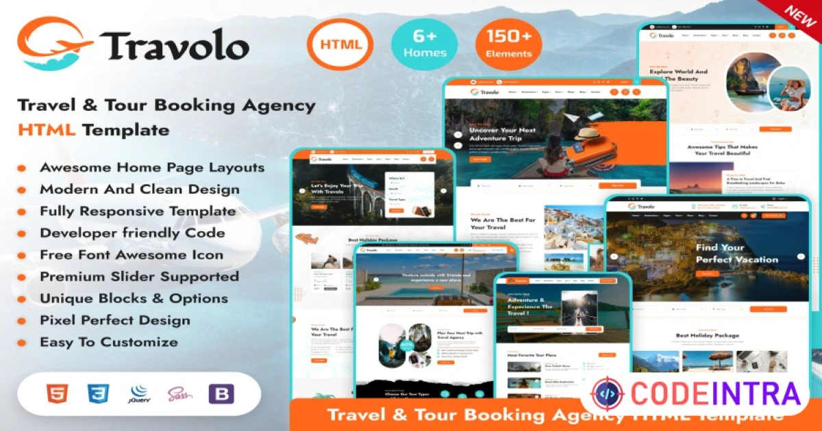 Travolo - Travel Agency Tour Booking HTML Template - Codeintra