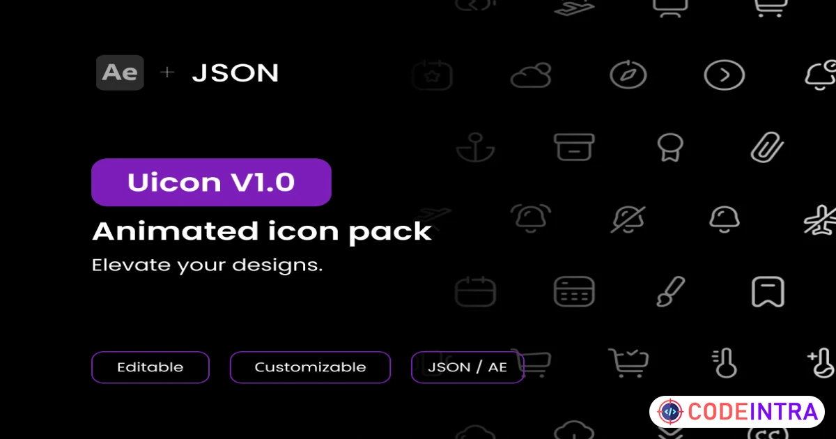 Product featured image Uicon V1.0 / Animated Icons - Icons - Codeintra