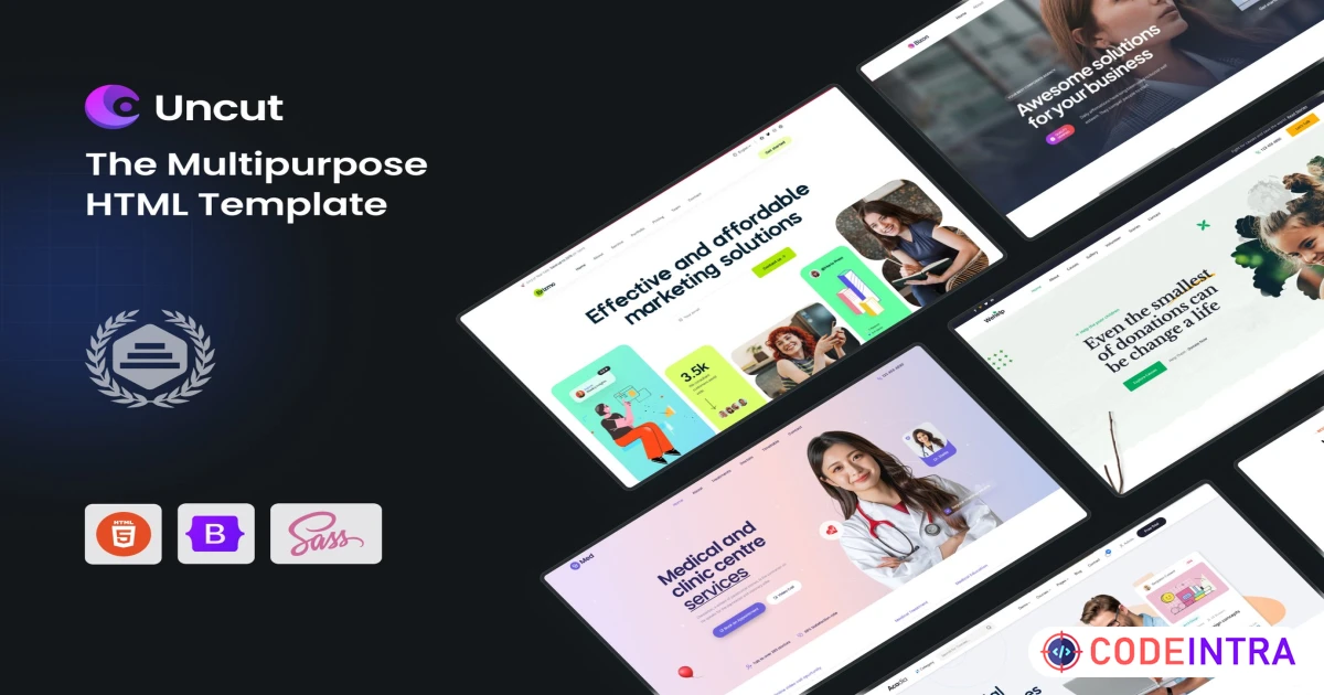 Product featured image Uncut - The Multipurpose HTML5 Template - Codeintra