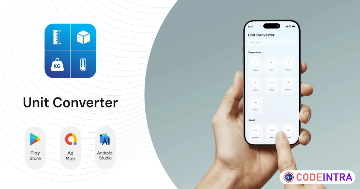 Product featured image Universal Unit Converter Android Studio App - Codeintra