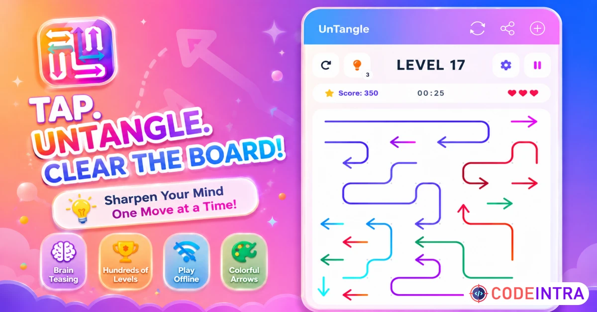 Product featured image UnTangle: Arrow Puzzle Game | Endless Levels | Android Source Code - Codeintra