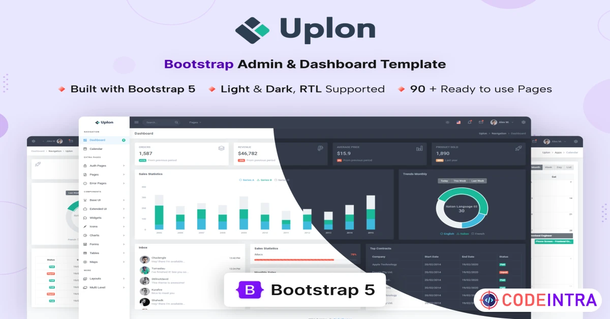 Product featured image Uplon - Admin & Dashboard Template - Codeintra
