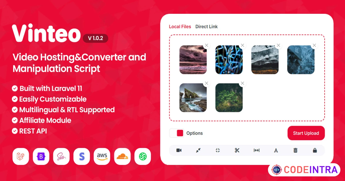 Product featured image Vinteo - Video Hosting And Converter Script
 - Codeintra