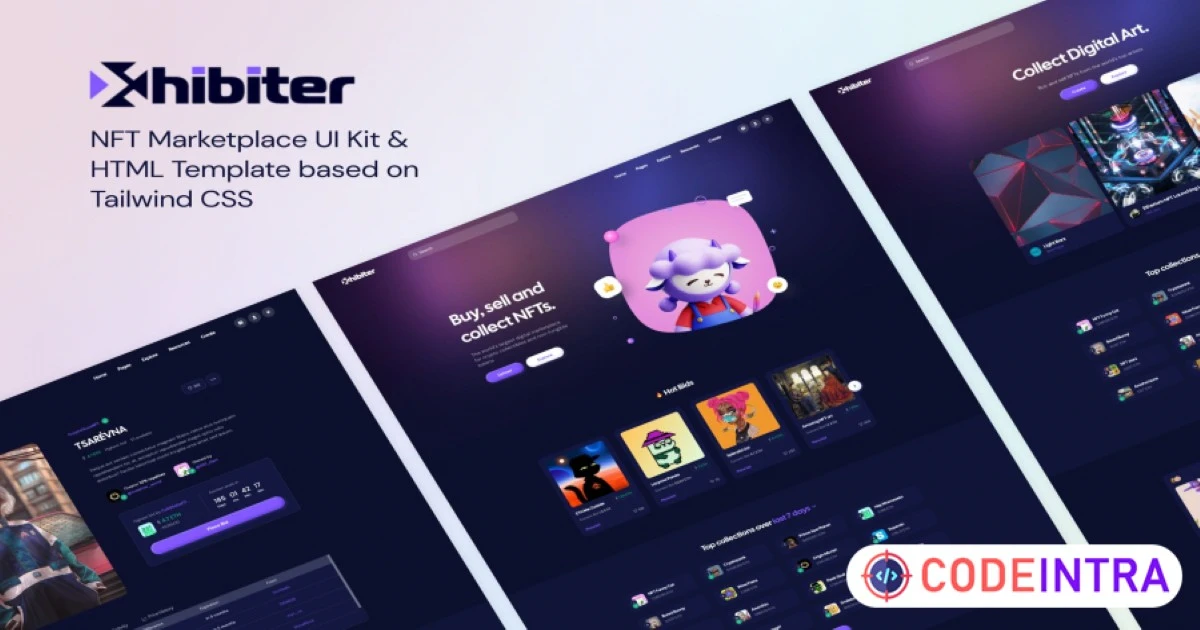 Xhibiter | NFT Marketplace HTML Template - Codeintra