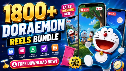 1800+ Doraemon Reels Bundle: Social Media Monetization Pack