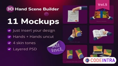 3D Hand Scene Builder - V5 - Mockups