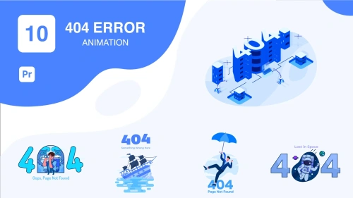 404 Error Animation | Premiere Pro MOGRT