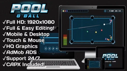 Premium Pool 8 Ball - HTML5 Game + Easy Mobile Version