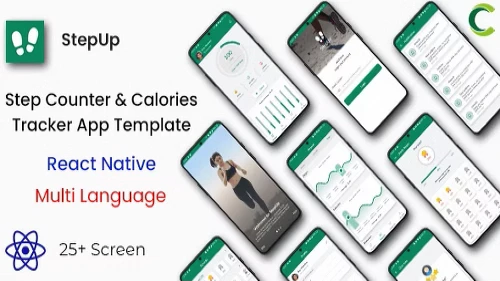 StepUp Counter and Calories Tracker React App Template