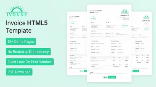 Ivonne - Invoice HTML Template - Premium Themes