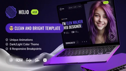 Helio - Coming Soon and Landing Page Template Premium