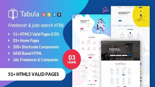 Tabula Freelancer and Jobs HTML Template Premium Free