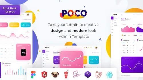 Poco - Bootstrap 5 HTML, React, Angular 16 Figma