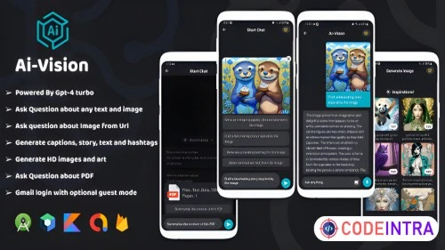 AiVision Powered By Chat GPT-4o/gpt-4o-mini , Image Input, AI Chat, Complete Android App