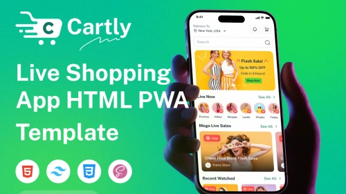 Cartly - Live Shpping HTML PWA Template