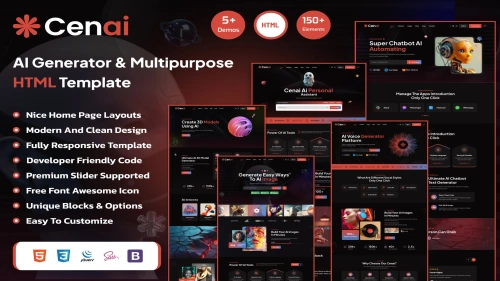 Cenai - AI Generator & AI Agency HTML Template