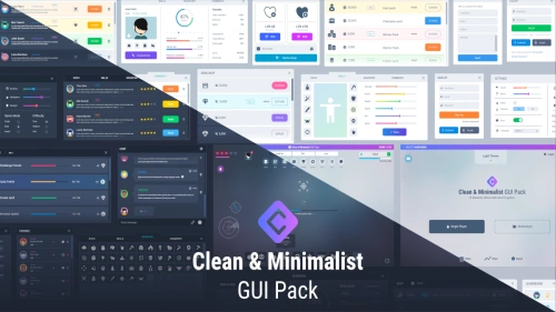 Clean & Minimalist GUI Pack | 2D GUI | Unity Assets