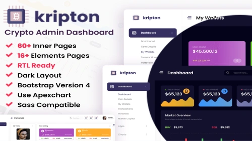 Crypto HTML React Angular & Laravel Admin Template
