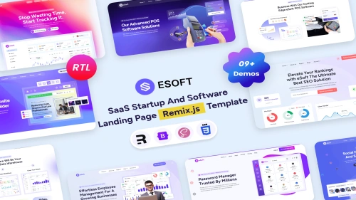 eSoft - Remix.Js SaaS Startup & Software Landing P