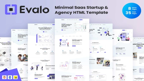 Evalo - Minimal SaaS Startup Agency Html Template