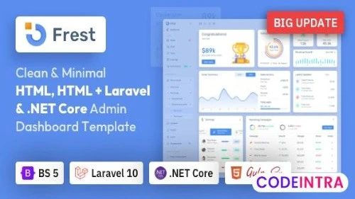 Frest - Bootstrap 5 HTML, Laravel & Asp.Net Admin 