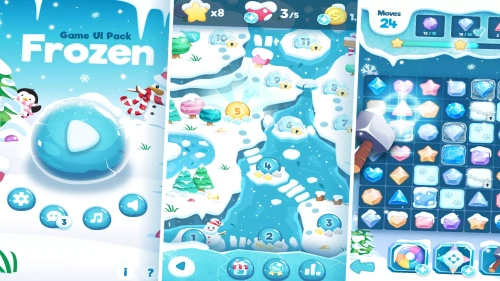 Frozen GUI Pack | 2D GUI | Unity Assets Download