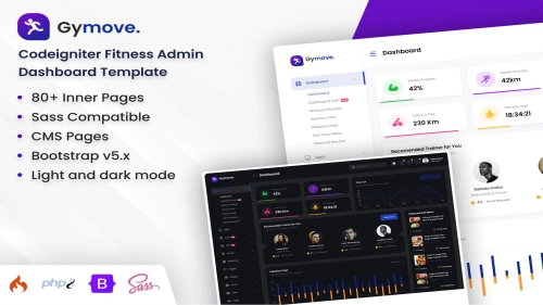 Gymove - CodeIgniter Fitness Admin Dashboard