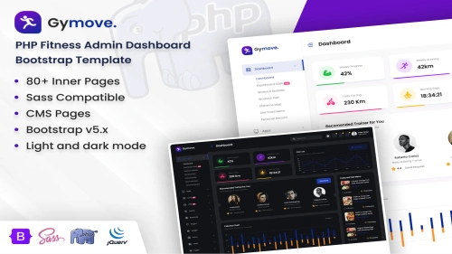 Gymove - PHP Fitness Admin Dashboard Template