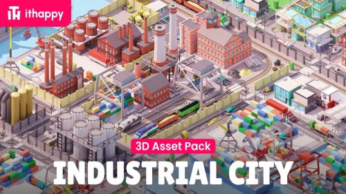 Industrial City - Low Poly 3D Models Pack | 3D Industrial | Unity Assets