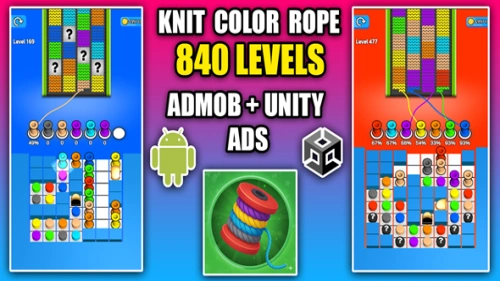 Knit Color Rope Sort Jam Puzzle Unity Source Code