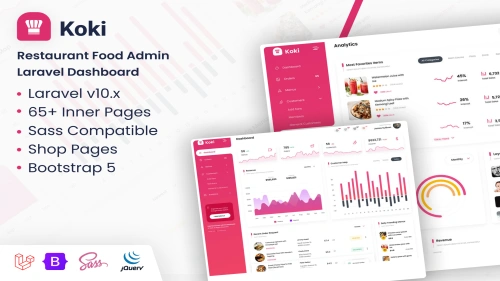 Koki - Restaurant Food Laravel Admin Dashboard