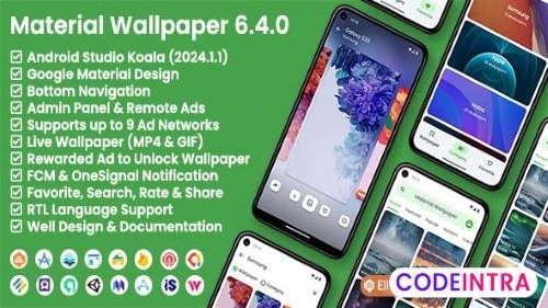 Material Wallpaper Android App With Admin Panel