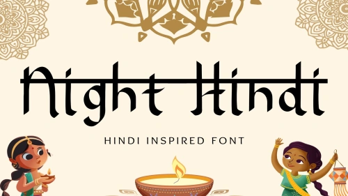 Night Hindi - Display Font in Luxury Style