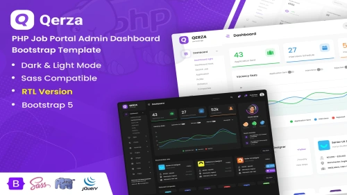 Qerza - PHP Job Portal Admin Dashboard Template
