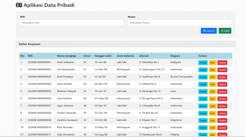 Simple Employee Data Management Application