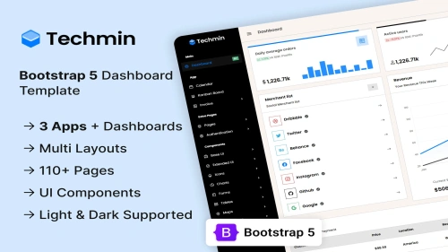 Techmin - Bootstrap UI Kit & Admin Dashboard