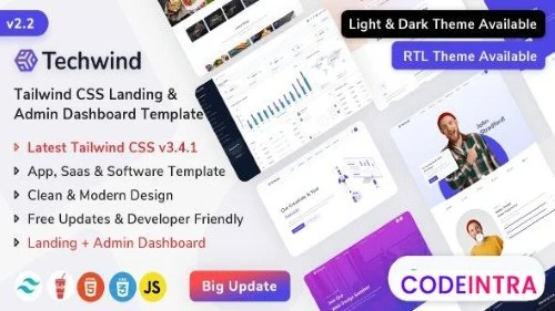 Techwind - Tailwind CSS Multipurpose App, Saas & S