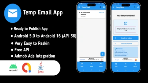 Temporary Email Android Studio Source Code