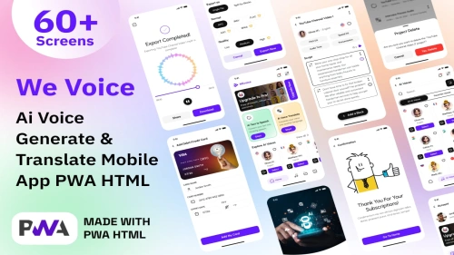 Text to Voice Mobile App HTML Template - We Voice