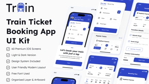 Train Ticket Booking App UI Kit