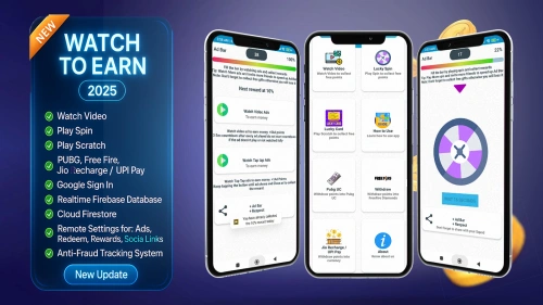Watch to Earn - Android Studio App Code