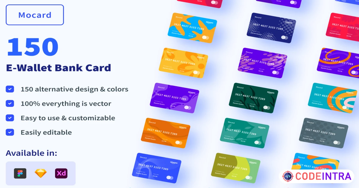 Mocard E-Wallet Bank Card - Mockups - Codeintra