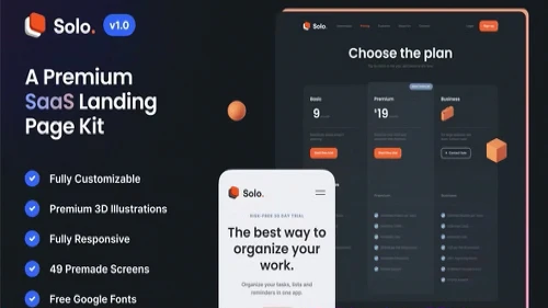 Solo: SaaS landing page kit - Responsive HTML Template