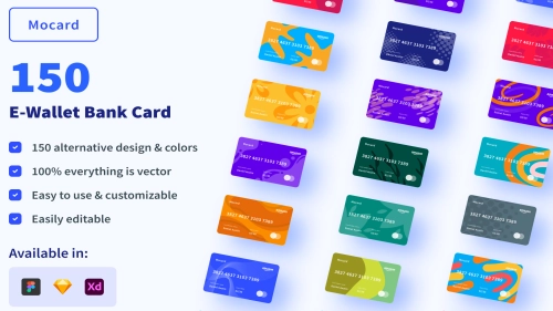Mocard E-Wallet Bank Card - Mockups