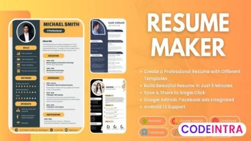 Resume Maker CV Builder with Admob FB Integration
