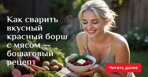 Как сварить вкусный красный борщ с мясом — пошаговый рецепт